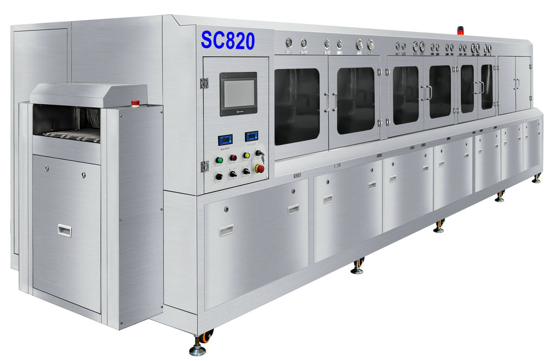 Sus304 Yarı İletken paketleme akı kimyasal yıkama makinesi IGBT, IPM ve KURŞUN FRAME parçaları için 600mm genişlik net